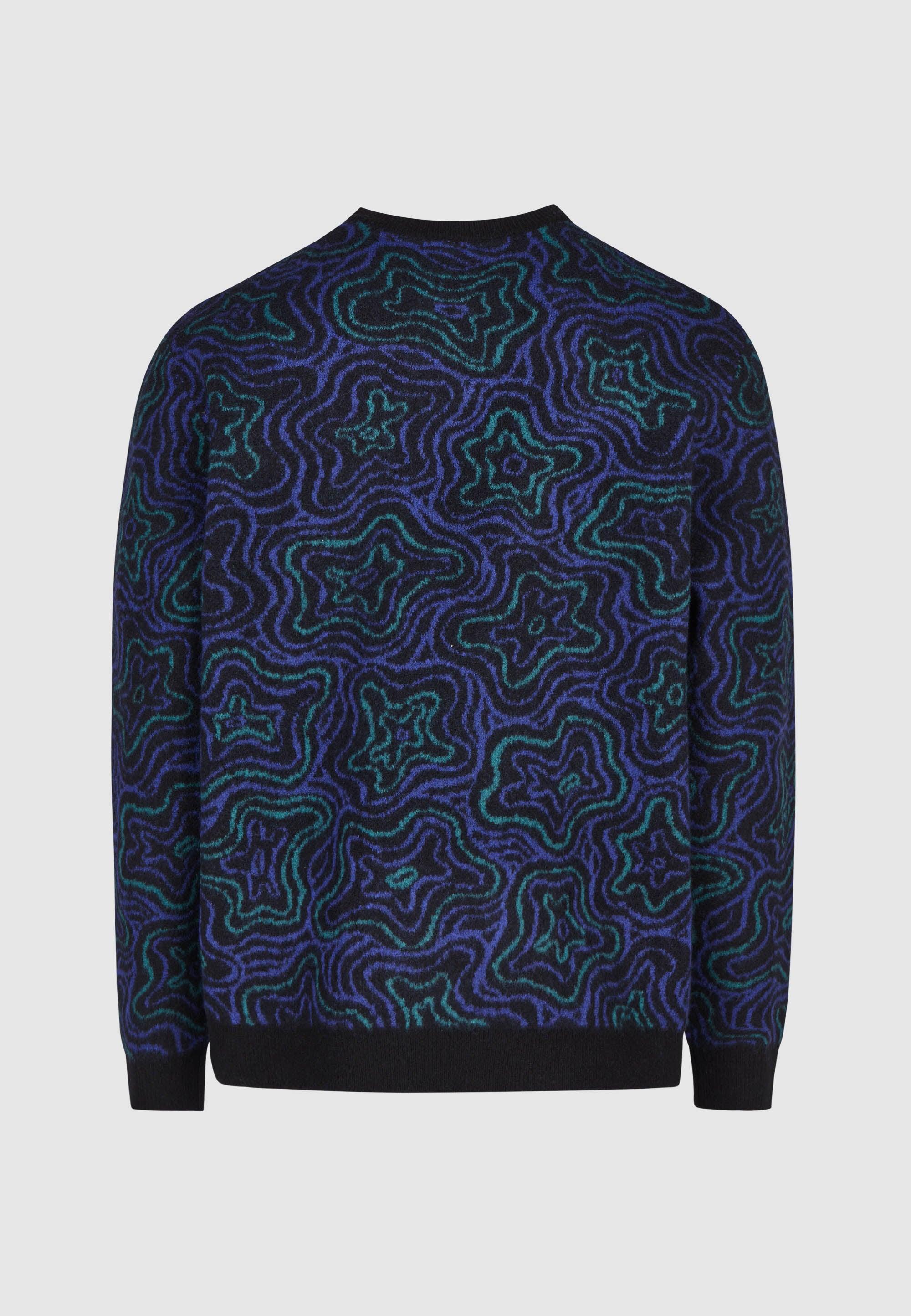 Cleptomanicx Scribbles Knit Black Crewneck Pullover Herren schwarz